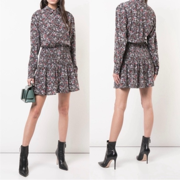 Veronica Beard Rory floral silk crepe de chine dress - Picture 2 of 11